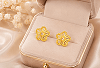 18 kt Gold Aura Ray Blossom Studs
