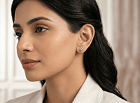 18 kt Gold Vesper Chevron Prism Studs
