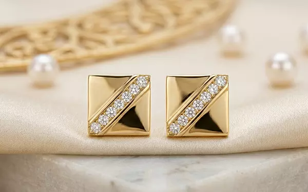 18 kt Golf Aura Liquid Meridian Studs