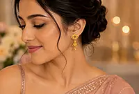 18 kt Gold Crimson Blossom Jhumkis