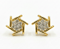 18 kt gold hexa star stud earrings