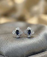 925 Silver Azure Clover Stud Earrings