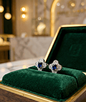 925 Silver Azure Clover Stud Earrings