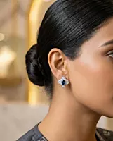 925 Silver Azure Clover Stud Earrings