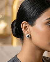 925 Silver Azure Clover Stud Earrings