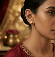 18 kt gold flower stud earrings