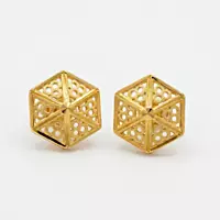 18 kt gold pyramid stud earrings