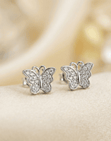 925 Silver Ethereal Butterfly Stud Earrings