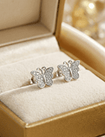 925 Silver Ethereal Butterfly Stud Earrings