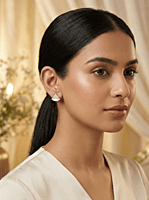 925 Silver Iridescent Fan Stud Earrings