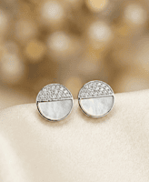 925 Silver Lunar Pearl Stud Earrings