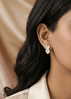 925 Silver Sparkling Duet Heart Stud Earrings