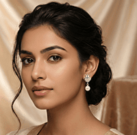 925 Silver Sovereign Heart Pearl Drop Earrings