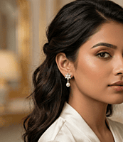 925 Silver Eternal Bloom Pearl Drop Earrings