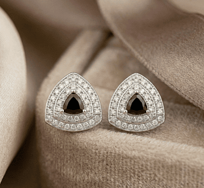 925 Silver Midnight Onyx Stud Earrings