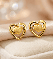 18 kt gold hearts stud earrings