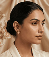 18 kt gold hearts stud earrings