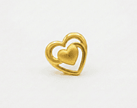 18 kt gold hearts stud earrings