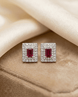 925 Silver Royal Red Stud Earrings