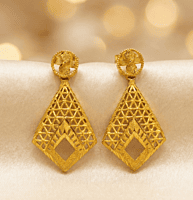 18 kt gold triangle drop earrings