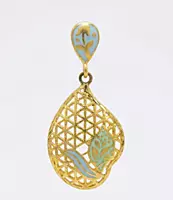 18 kt lattice work drop earrings