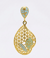 18 kt lattice work drop earrings