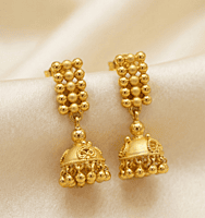 18 kt gold jhumka ball earrings