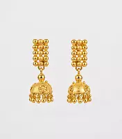 18 kt gold jhumka ball earrings