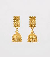 18 kt gold jhumka ball earrings