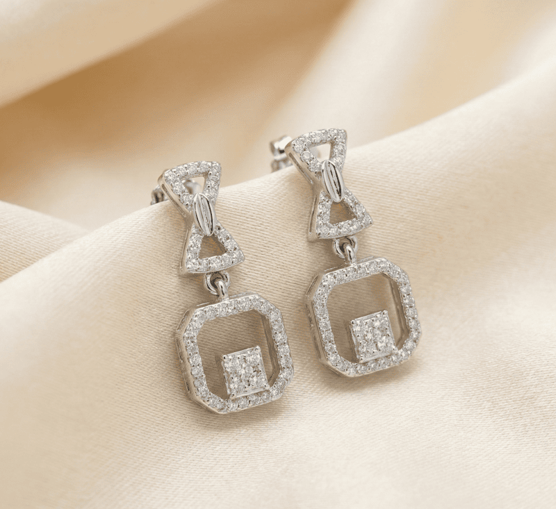 925 Silver Gam Gala Drop Earrings