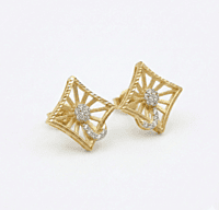 18 kt gold square earrings