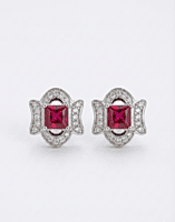 925 Silver Regal Crimson Stud Earrings