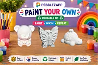 Reusable Teddy, Butterfly & Small Tortoise DIY Painting Kit – Set of 3