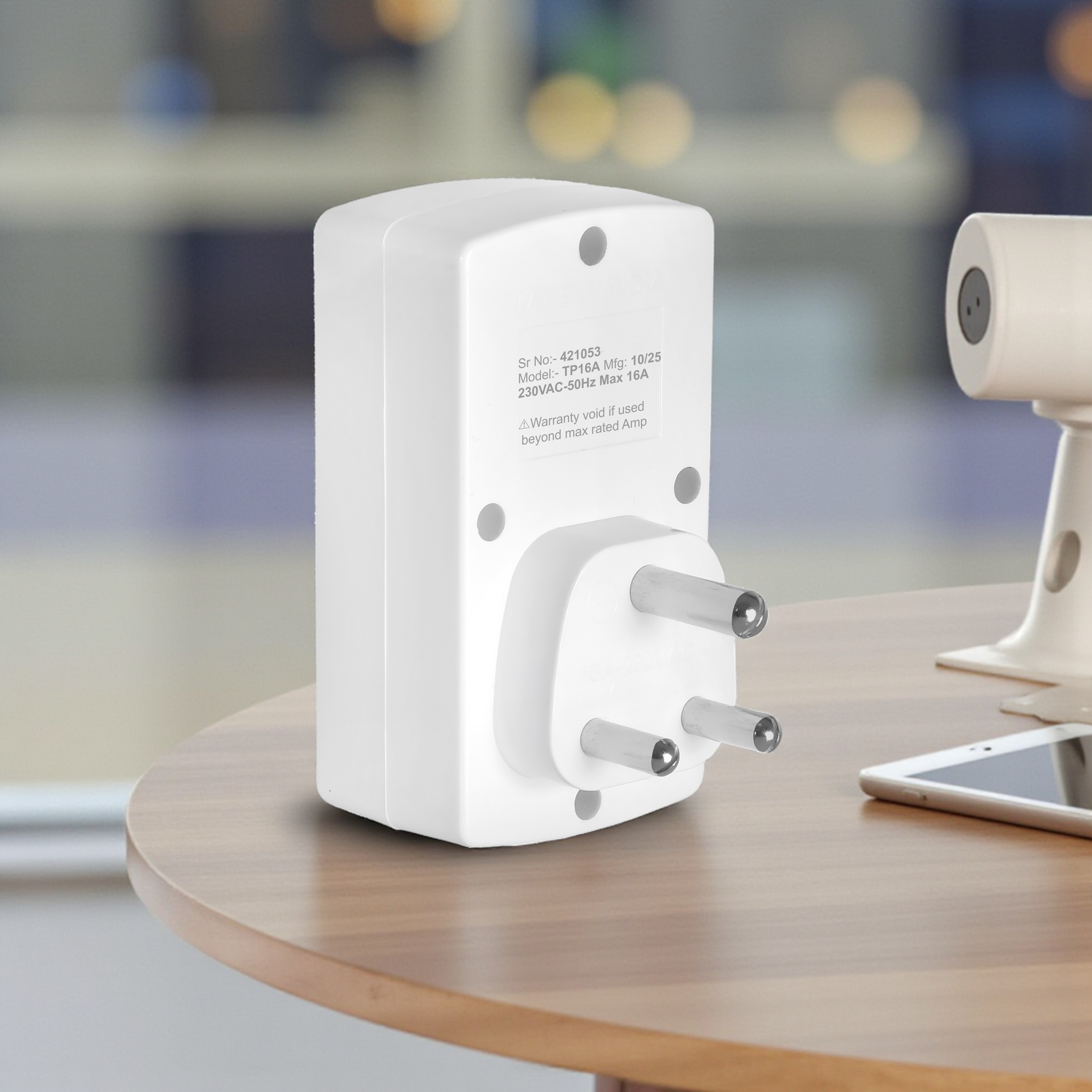 EleQua 16A Auto Power Cut-Off Timer Plug | Ideal for Pump, E-Bike Charger, Geyser & Home Appliances