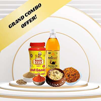 Traditional Delight Combo – Ghee, Gingelly Oil & Homemade Delicacies