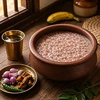 Traditional Kerala Pazhankanji made with Matta Rice