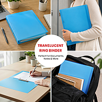 A4 Slim Blue Translucent Ringbinder