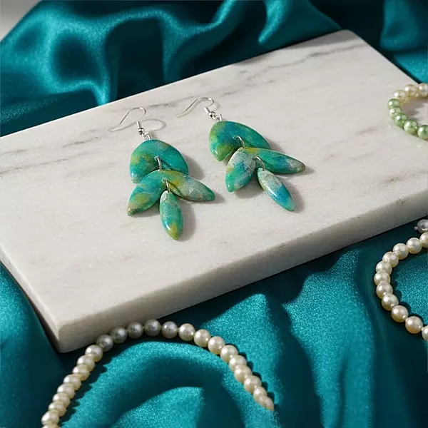 Aquamarine Aurora Tiered Drop Earrings