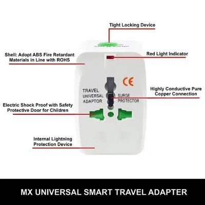 Travel Universal Adapter | with LED & Child Safety Shutter-Universal Socket Travel Universal Adapter | with LED & Child Safety Shutter-Universal Socket