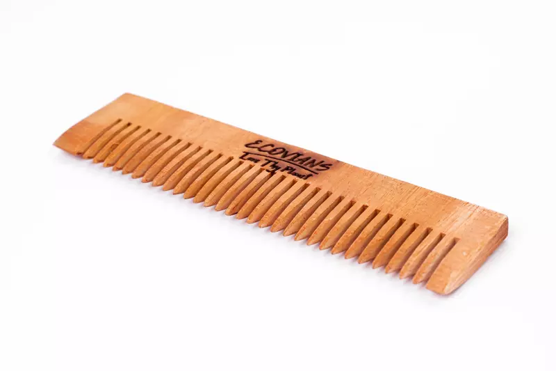 Natural neem wood comb for healthy scalp and hair care