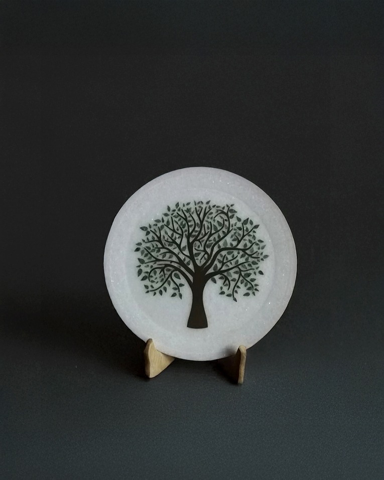 Tree of Life Marble Inlay Plate