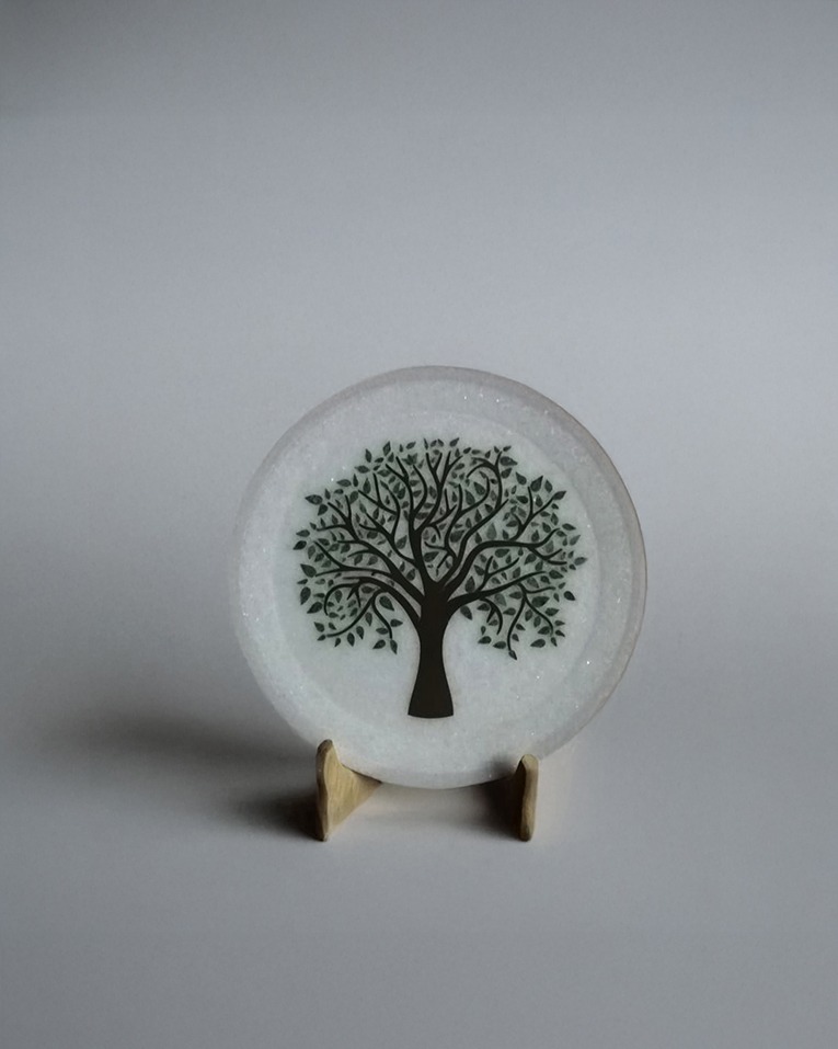 Tree of Life Marble Inlay Plate