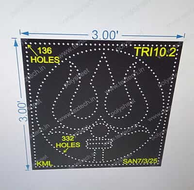 TRI10.2 TRISHUL 1 PART 3X3 FEET 468 HOLES