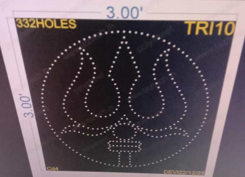 TRI10 TRISHUL 3X3FT 332HOLES