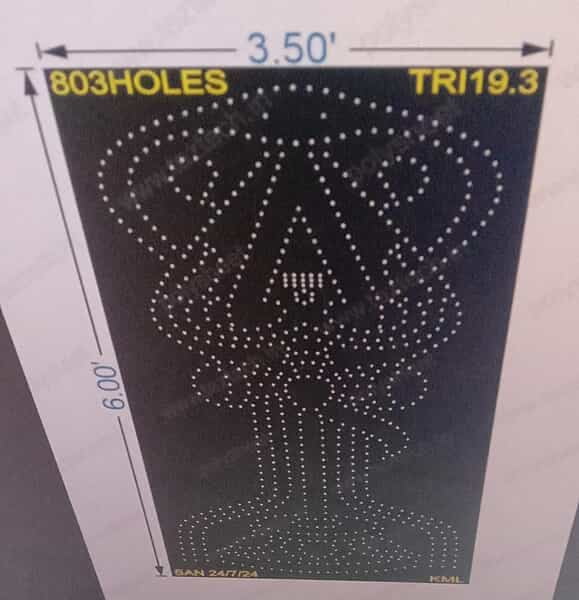 TRI19.3 TRISHUL 6X3.5 FEET 803 HOLES