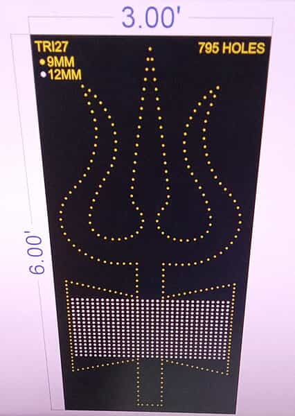 TRI27 TRISHUL WITH 16X32 HOLES SCREEN 1 PART 6X3 FEET 795 HOLES