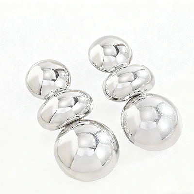 Silver Orbit Triple Bubble Earrings