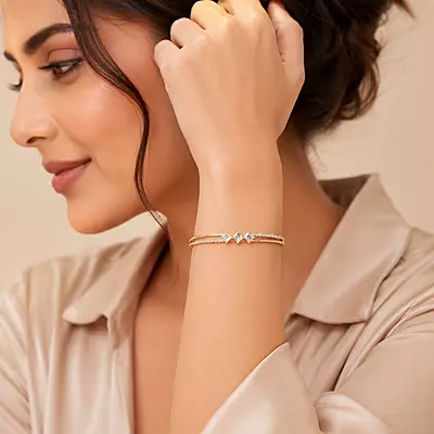 Aurelia Triple-Crystal Rose Gold-Tone Bracelet