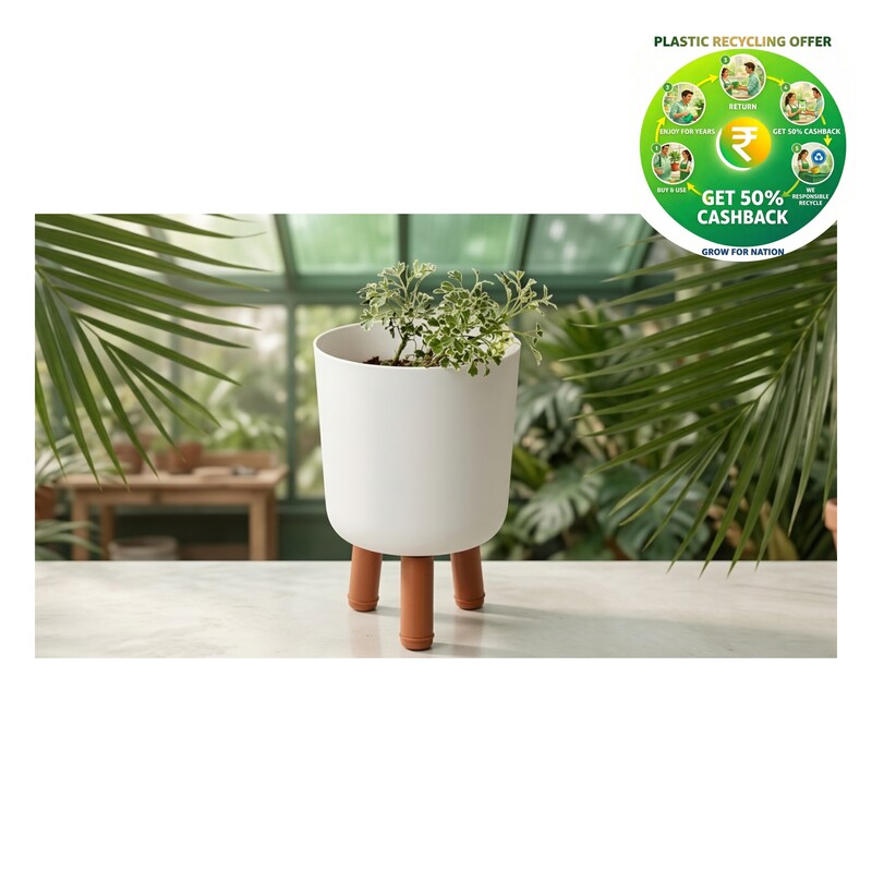 Tripot | 6 Inch Plastic Planter | Indoor & Balcony Planter