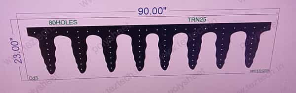 TRN25 TORAN 1 PART 23X90 INCH 88 HOLES